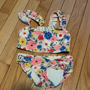 Mini Boden Two-Piece Floral Swimsuit - Size 3-4Y